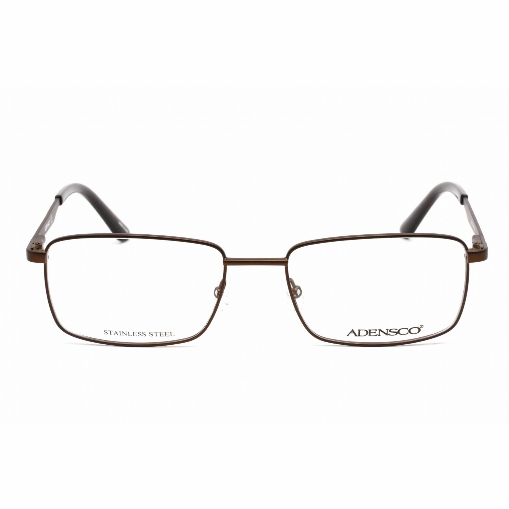 Adensco Men's Eyeglasses - Matte Brown Stainless Steel Rectangular | AD 129 04IN 00
