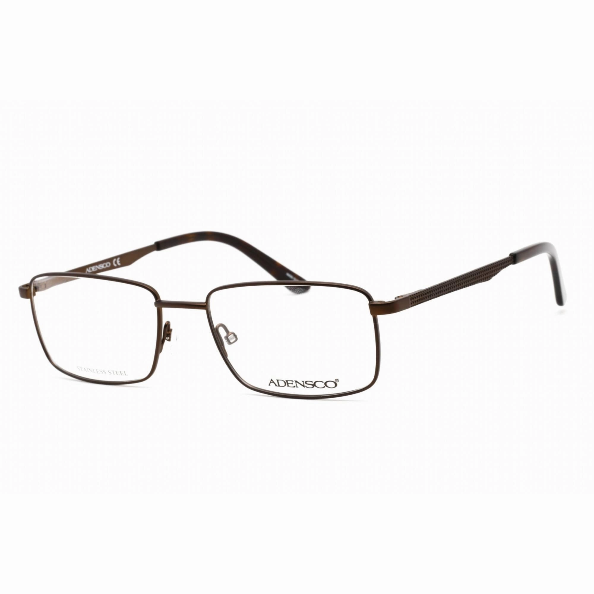 Adensco Men's Eyeglasses - Matte Brown Stainless Steel Rectangular | AD 129 04IN 00