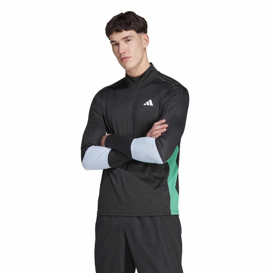 adidas - Men's Training Colourblock 1/4 Zip Long Sleeve T-Shirt (IN5081)