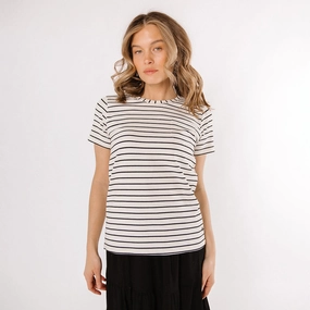 Basic Tee, Black Venice Stripe