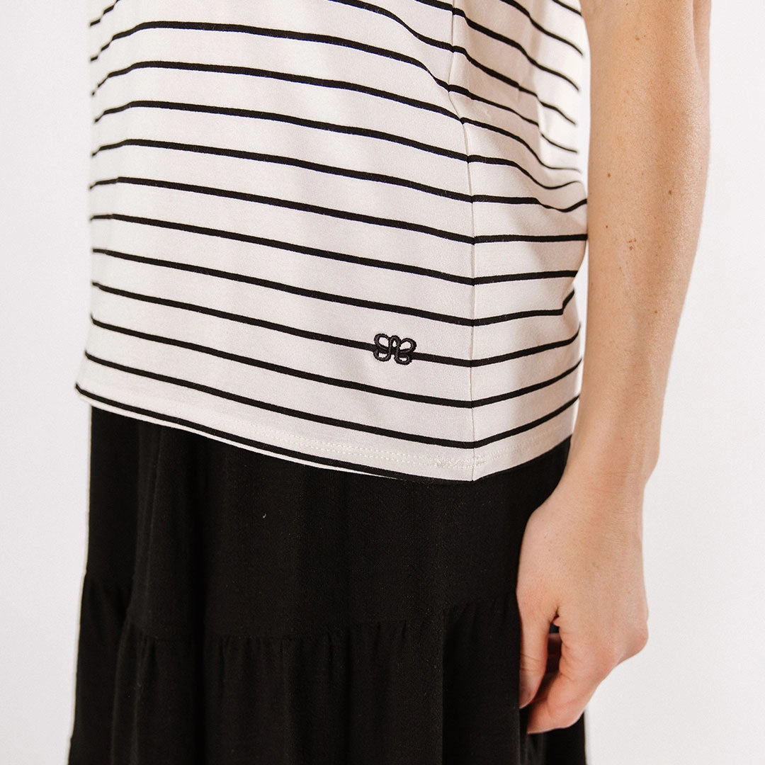 Basic Tee, Black Venice Stripe