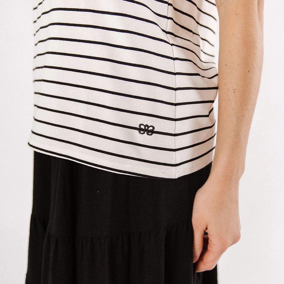 Basic Tee, Black Venice Stripe