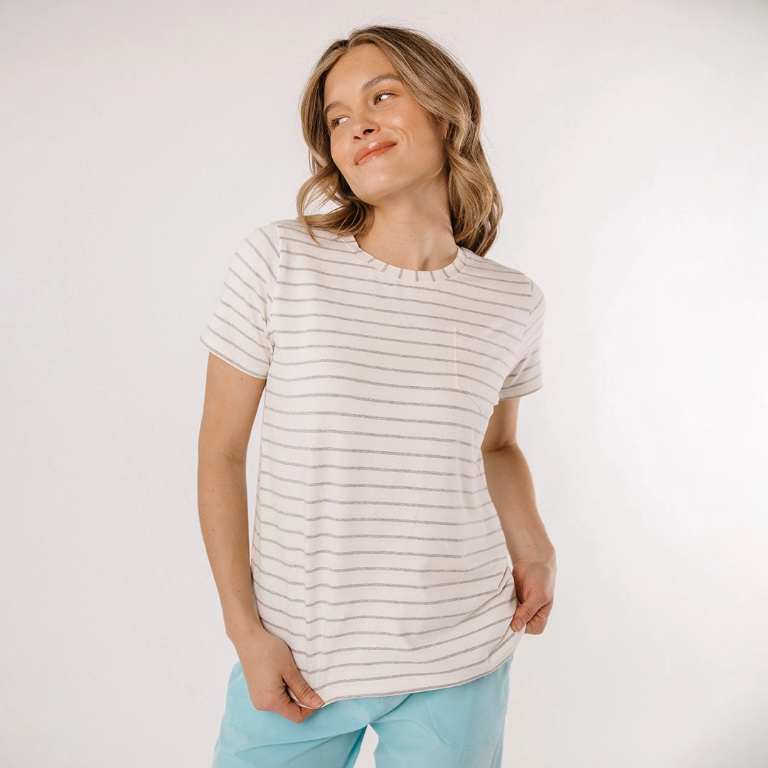 Basic Tee, Grey Venice Stripe