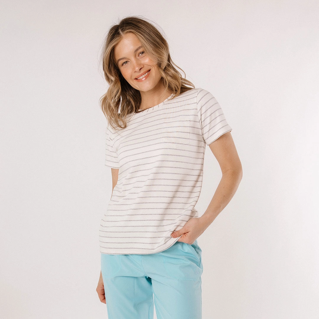 Basic Tee, Grey Venice Stripe
