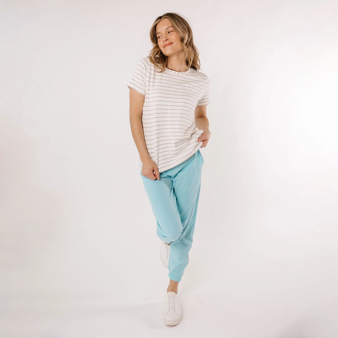 Basic Tee, Grey Venice Stripe