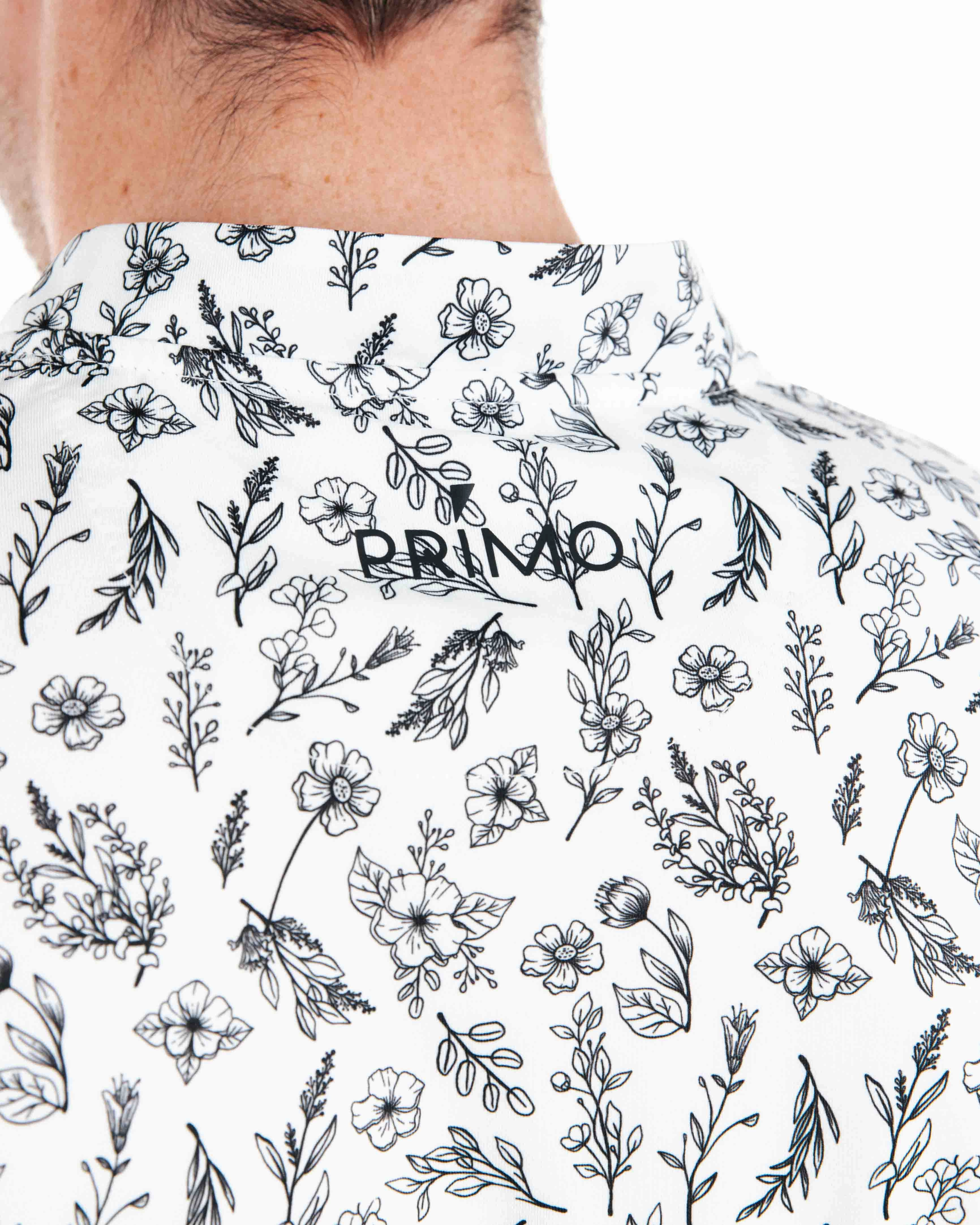 Black Floral Blade Polo