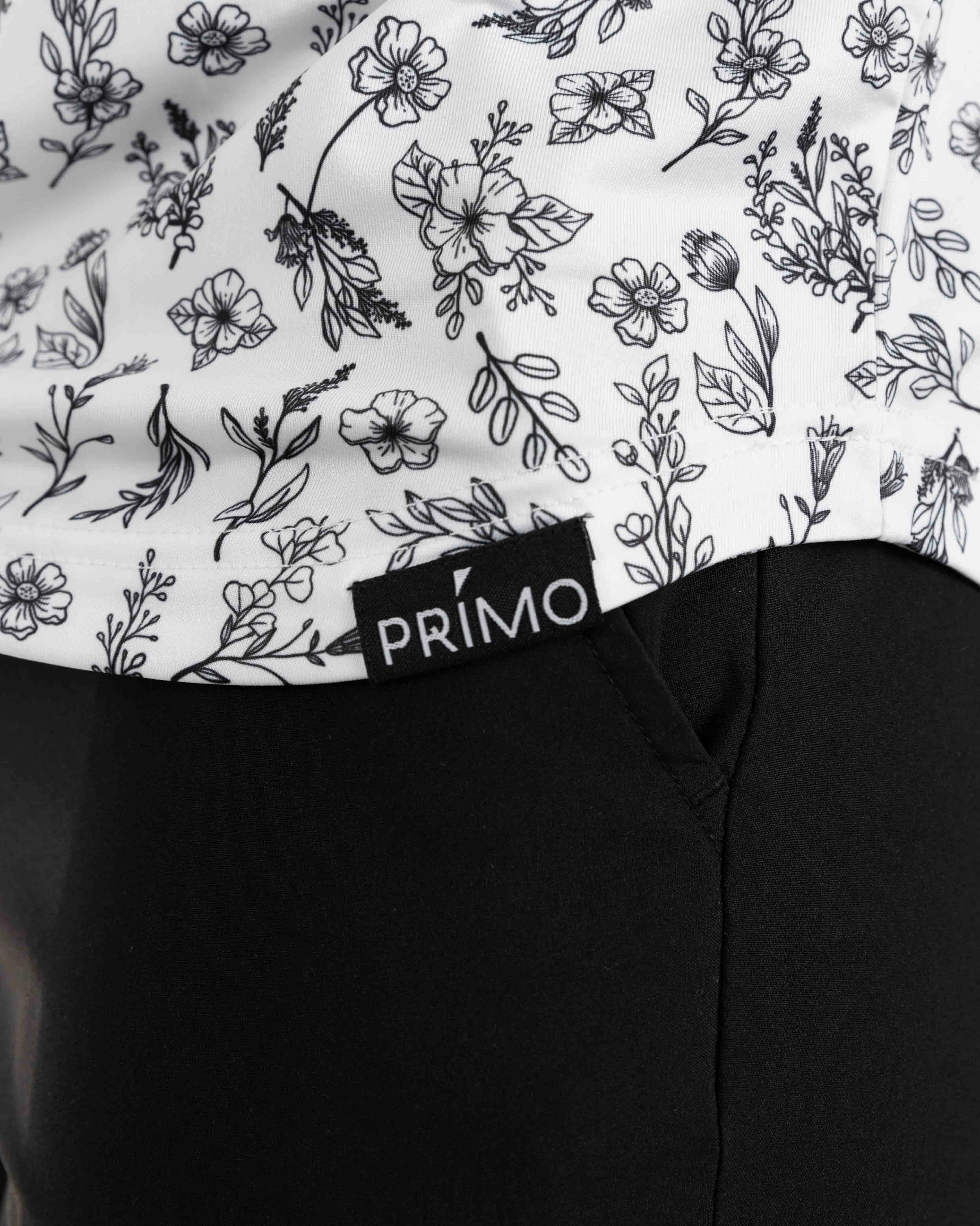 Black Floral Blade Polo