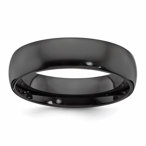 Black Zirconium Polished 6mm Band | ZCR108