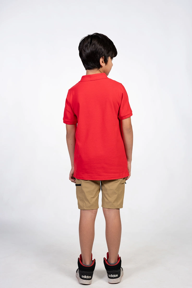 Boy's short sleeve polo for school