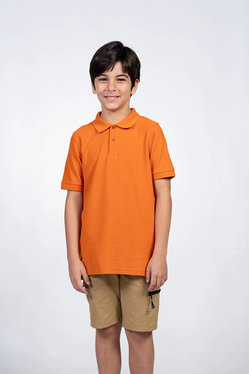 Boy's short sleeve polo for school