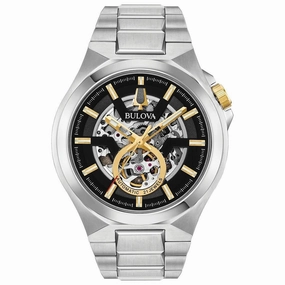 Bulova Men's Automatic Watch - Classic Skeleton Dial Stainless Steel Bracelet | 98A224