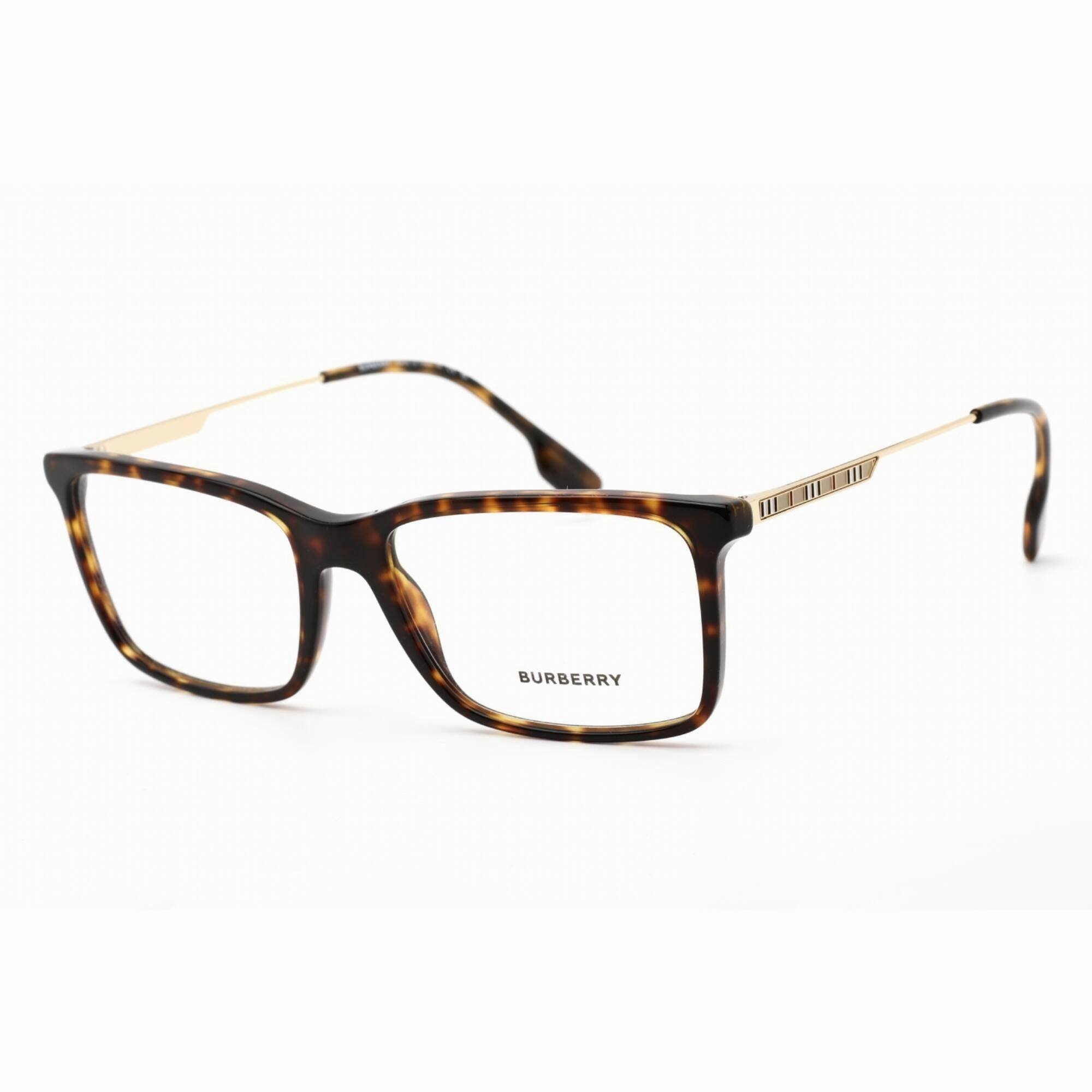Burberry Men's Eyeglasses - Dark Havana/Light Gold Plastic Rectangular | 0BE2339 3002