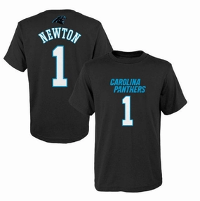 Cam Newton Carolina Panthers #1 NFL Youth Mainliner Name & Number T-Shirt