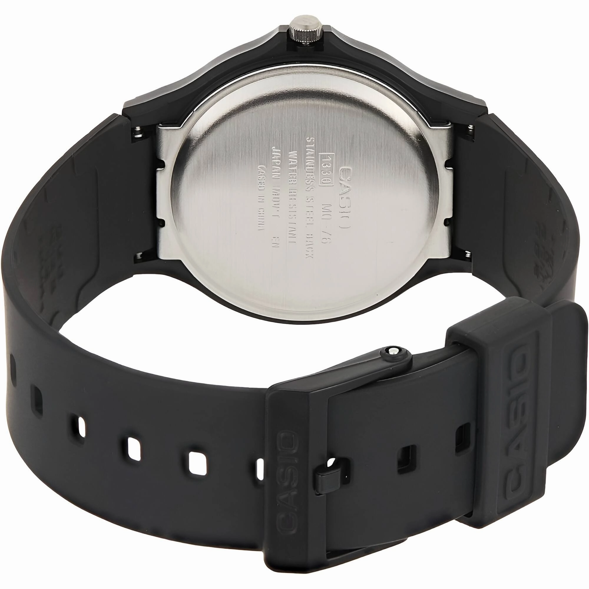 Casio Men's Watch - Quartz Round Case Black Dial Black Resin Strap | MQ76-1A