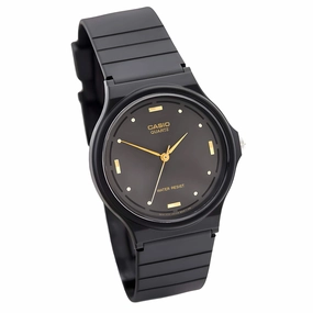 Casio Men's Watch - Quartz Round Case Black Dial Black Resin Strap | MQ76-1A