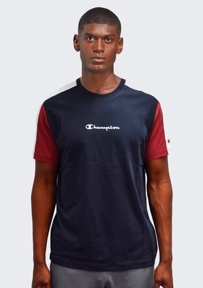Champion Mens EU Mod Block Tee Red Navy