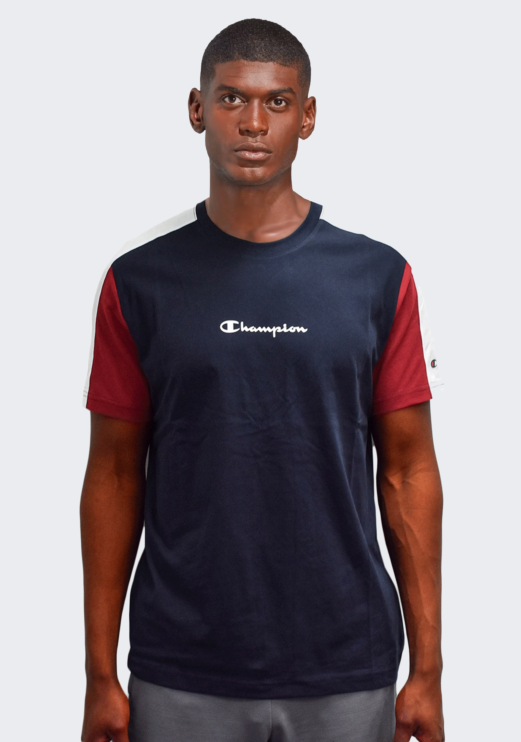 Champion Mens EU Mod Block Tee Red Navy