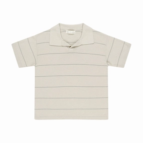 Chandler Knit Polo - Eucalyptus Stripe