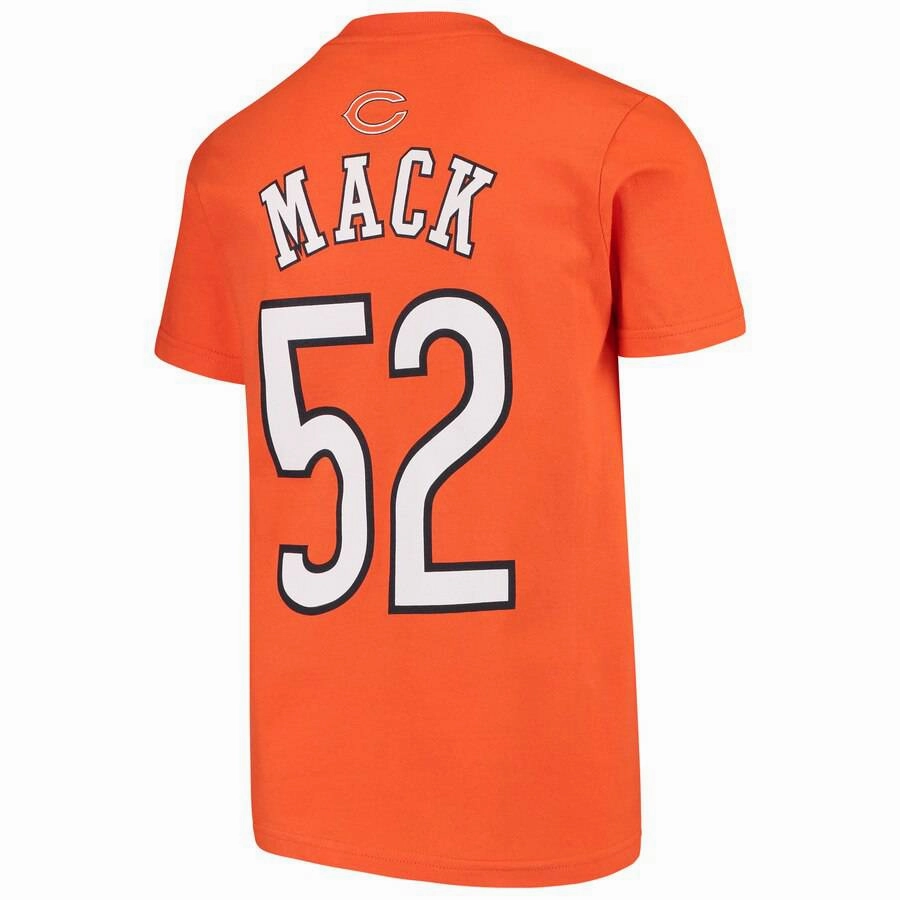Chicago Bears Youth Khalil Mack NFL Mainliner Orange Name and Number T- shirt