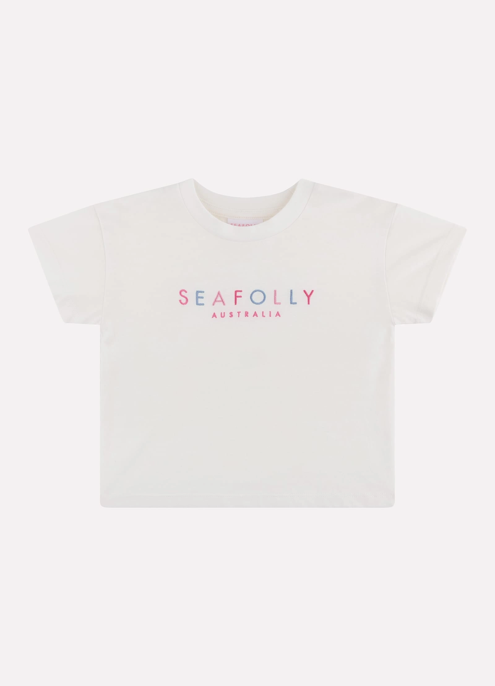 Cloud Dancer Cotton Embossed Crop Tee - Cloud Dancer