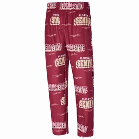Concept Sports Men's Florida State Seminoles Spear Design Jersey Pant - Garnet