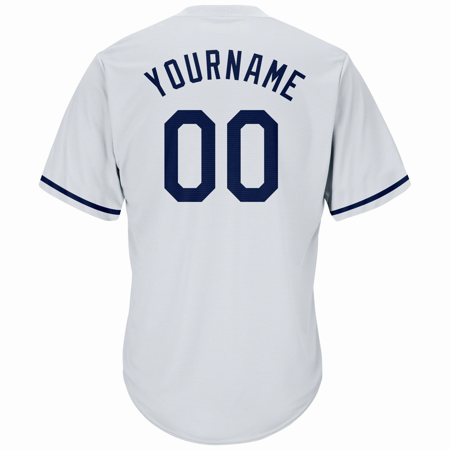 Custom White Navy Authentic Throwback Rib-Knit Baseball Jersey Shirt