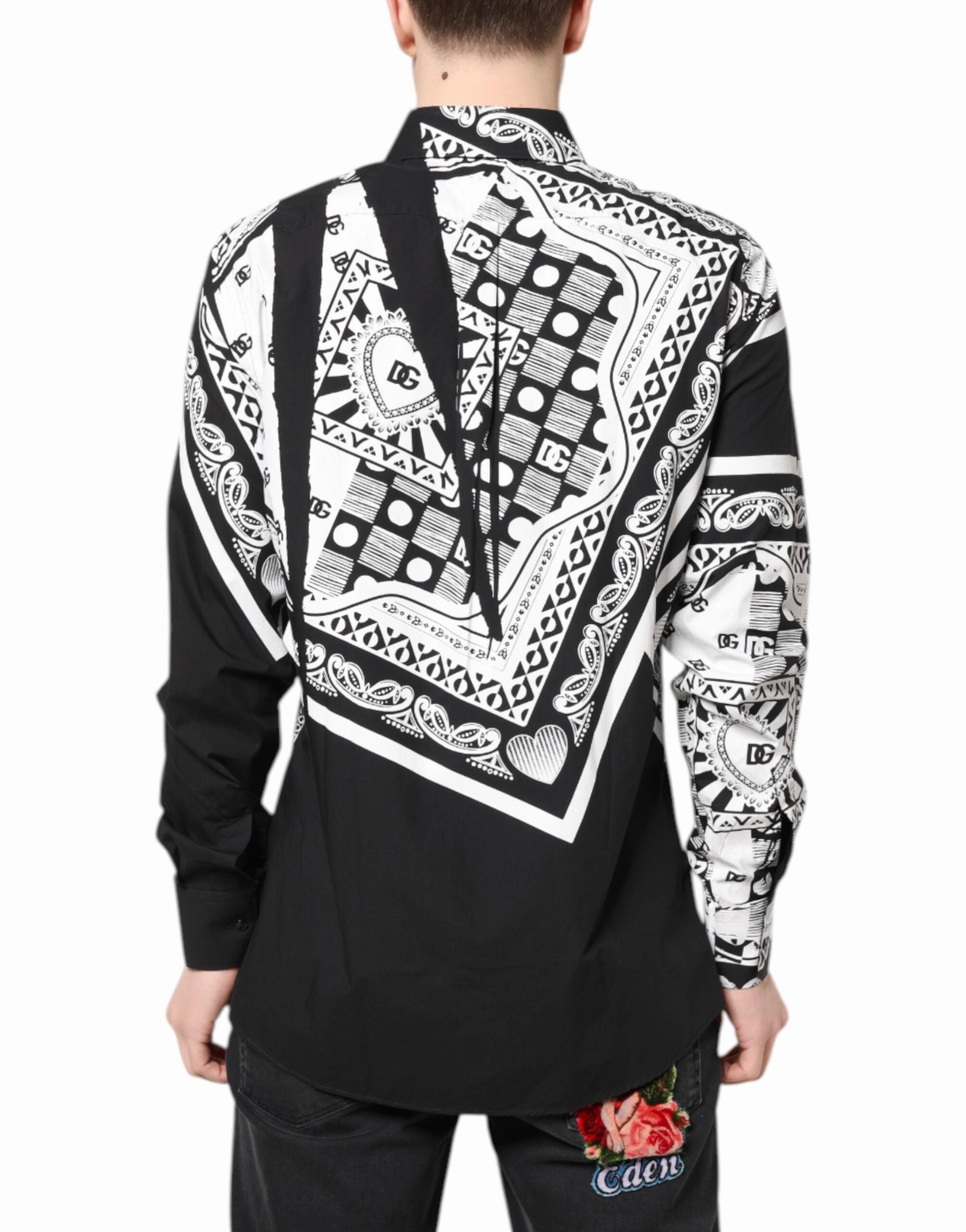 Dolce & Gabbana  Bandana Cotton Formal Dress Men's Shirt (Pre-Owned)