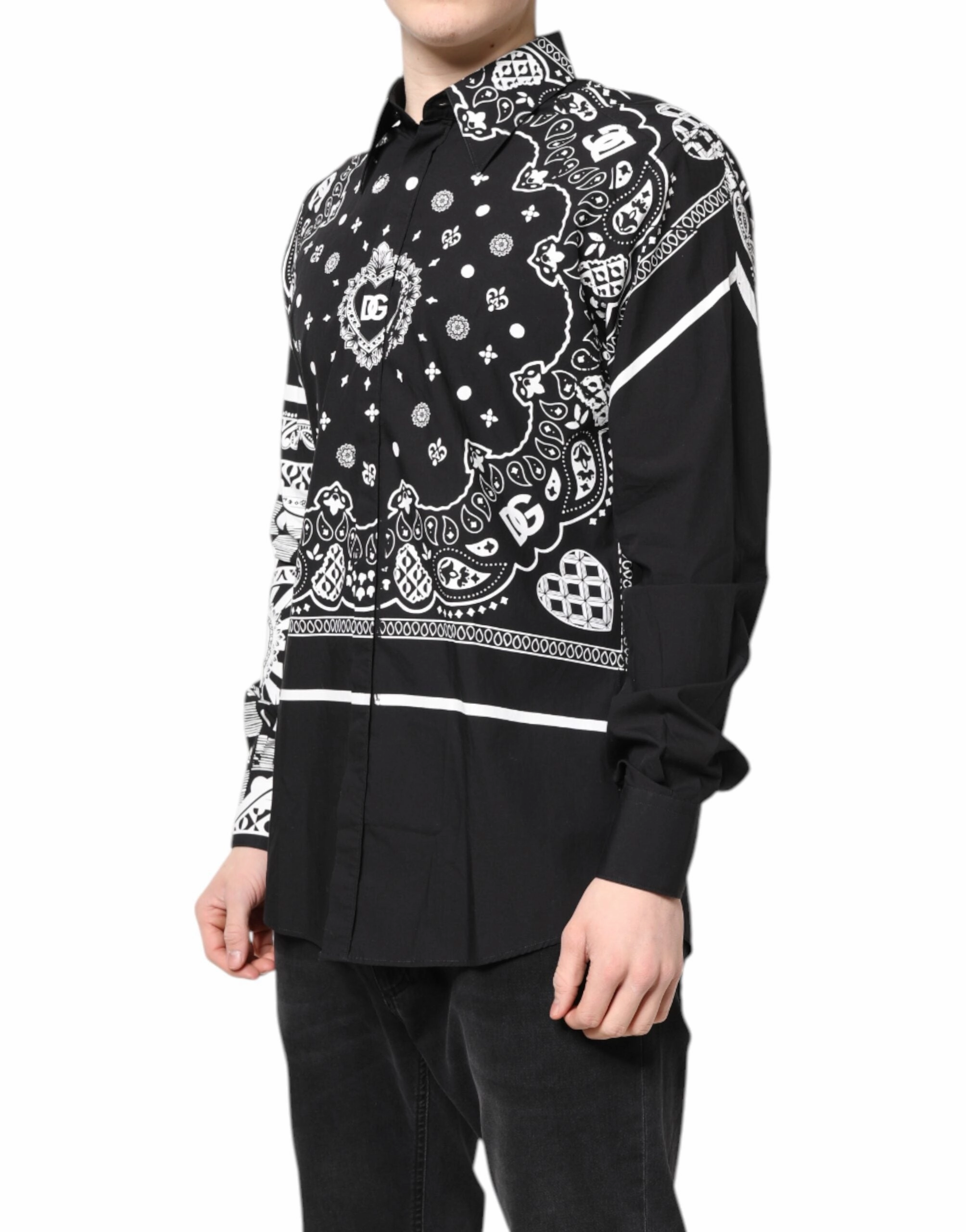 Dolce & Gabbana  Bandana Cotton Formal Dress Men's Shirt (Pre-Owned)