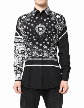 Dolce & Gabbana  Bandana Cotton Formal Dress Men's Shirt (Pre-Owned)