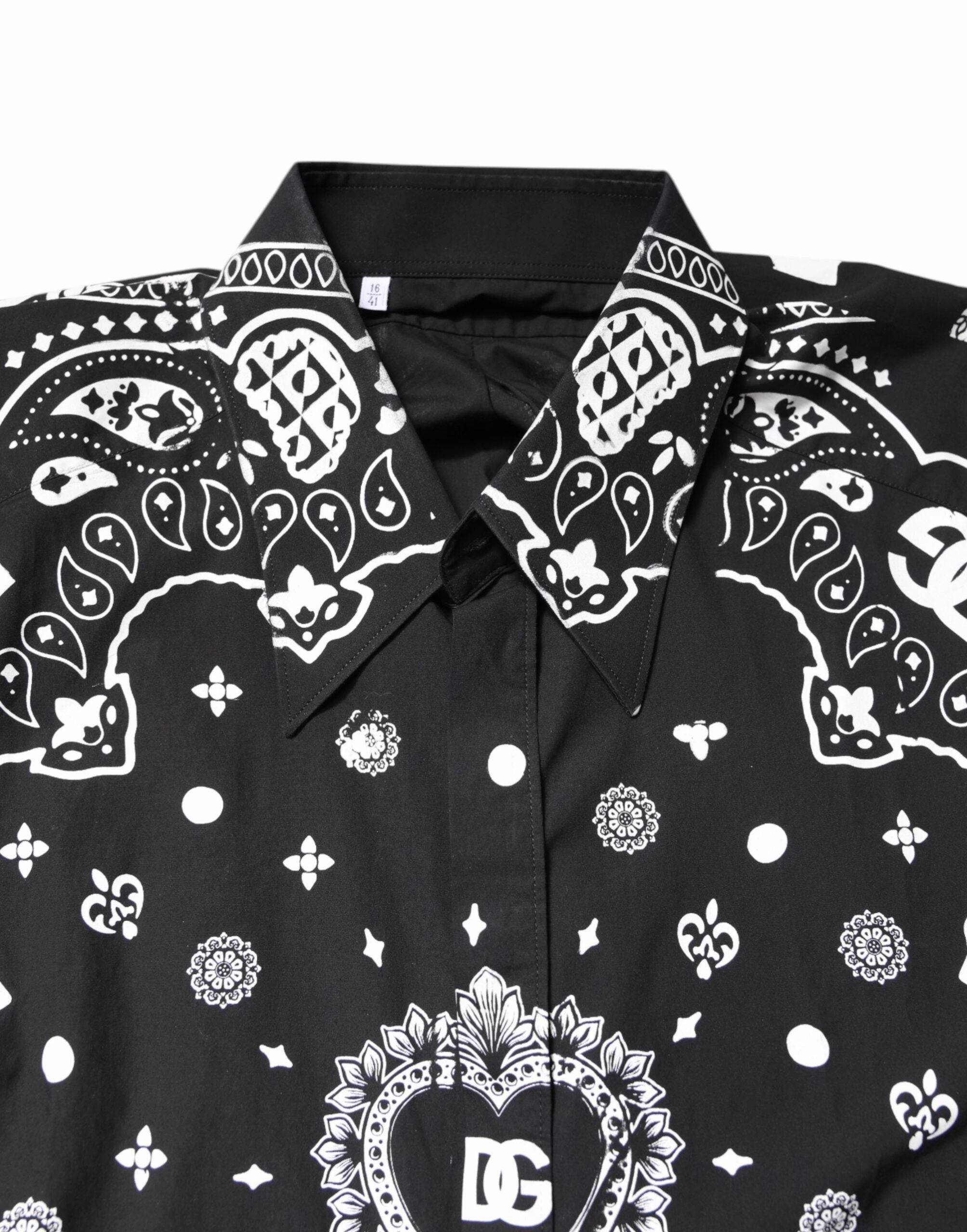 Dolce & Gabbana  Bandana Cotton Formal Dress Men's Shirt (Pre-Owned)