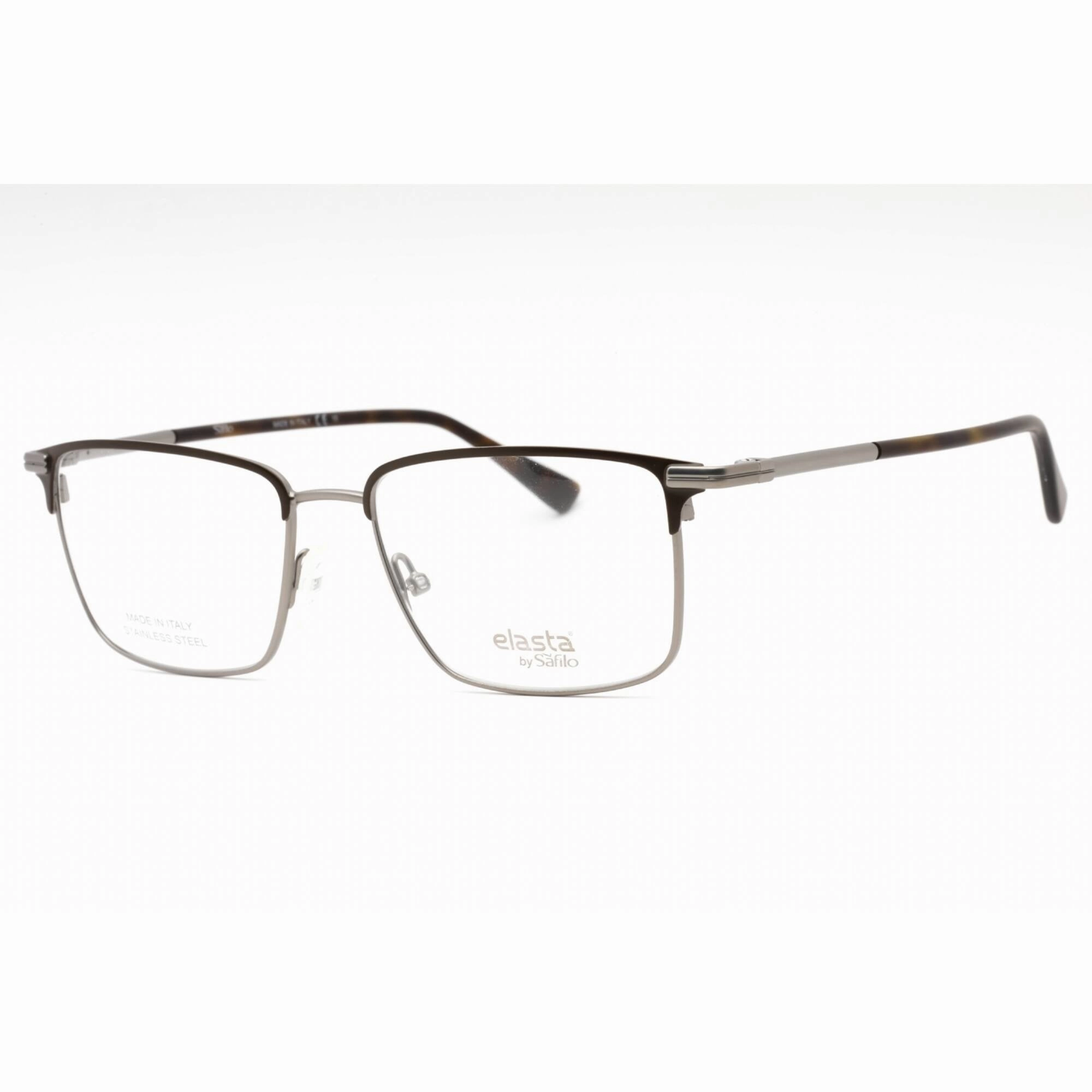 Elasta Men's Eyeglasses - Dark Brown Metal Rectangular Full Rim Frame | E 7248 0R0Z 00