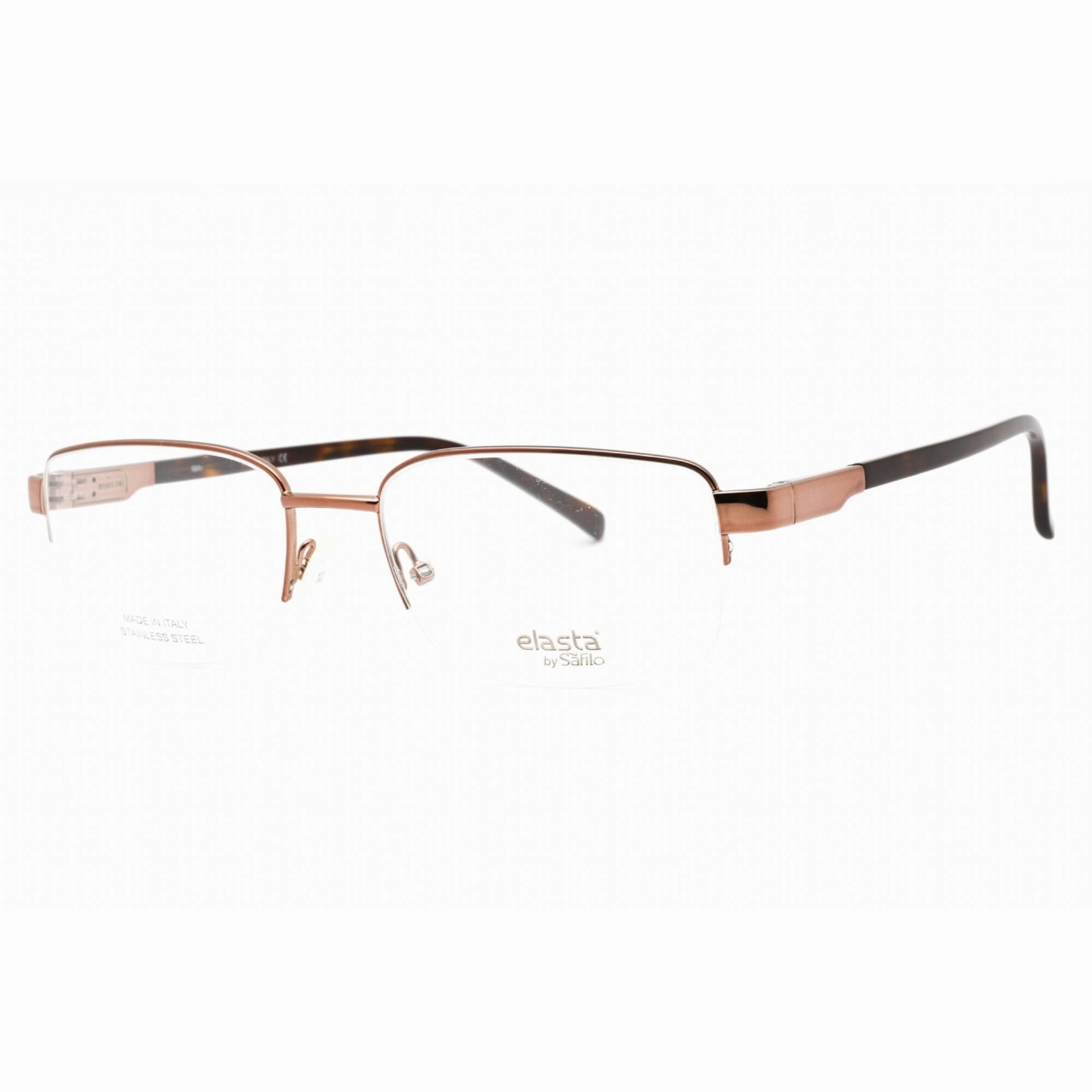 Elasta Men's Eyeglasses - Light Brown Rectangular Half Rim Frame | E 3126 0TUI 00