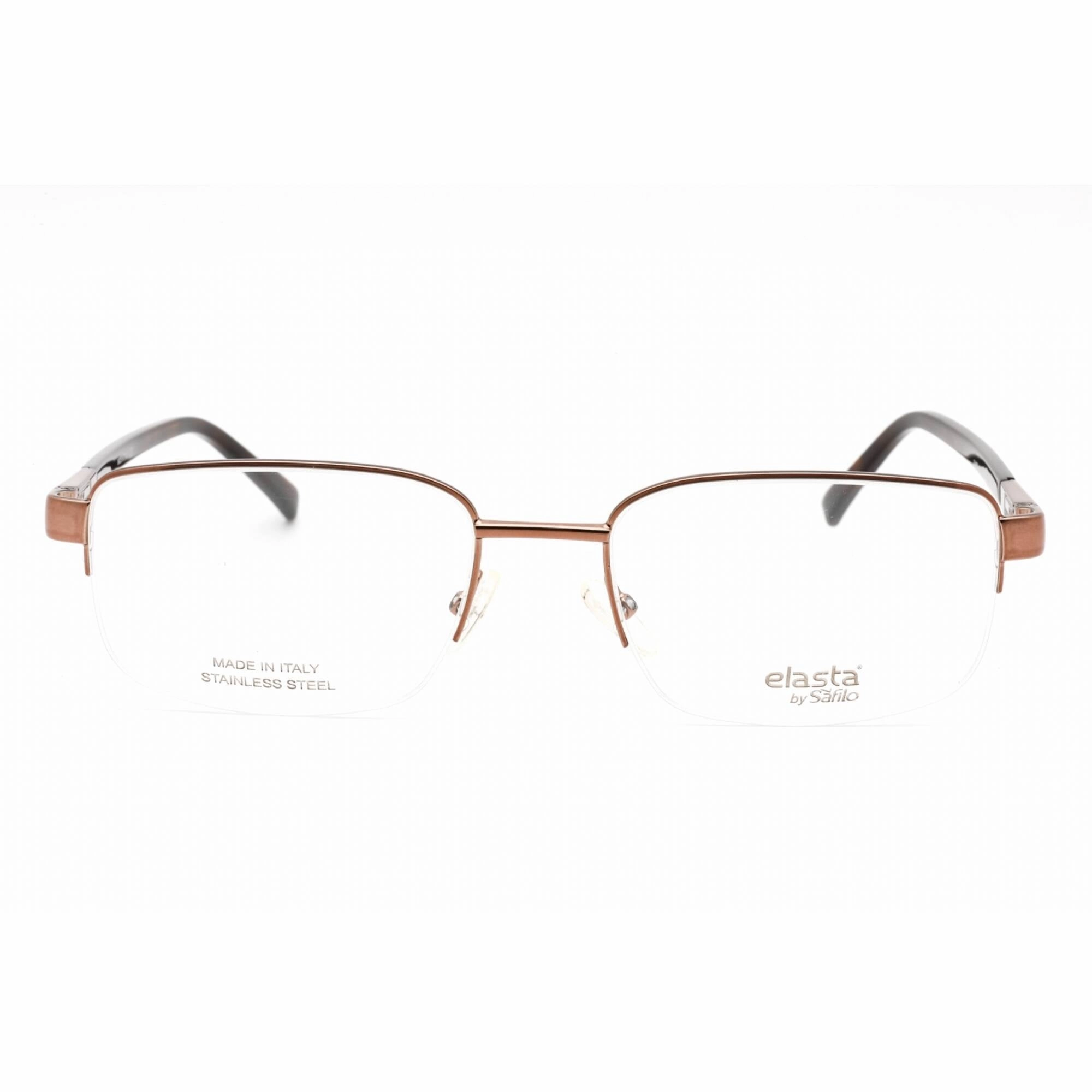Elasta Men's Eyeglasses - Light Brown Rectangular Half Rim Frame | E 3126 0TUI 00