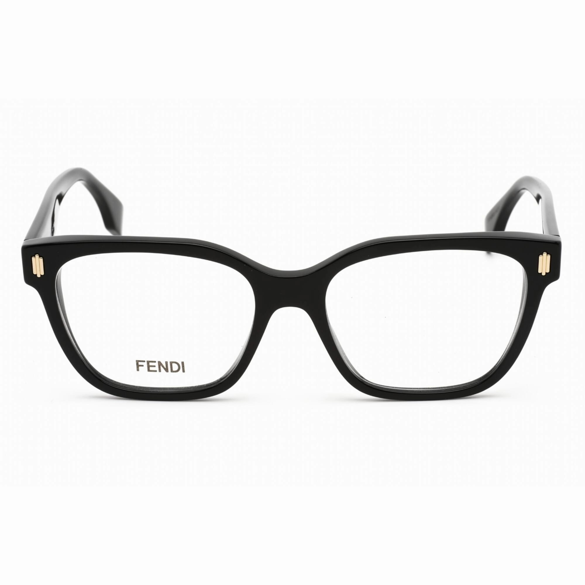 Fendi Men's Eyeglasses - Shiny Black Plastic Rectangular 52mm Frame | FE50055I 001