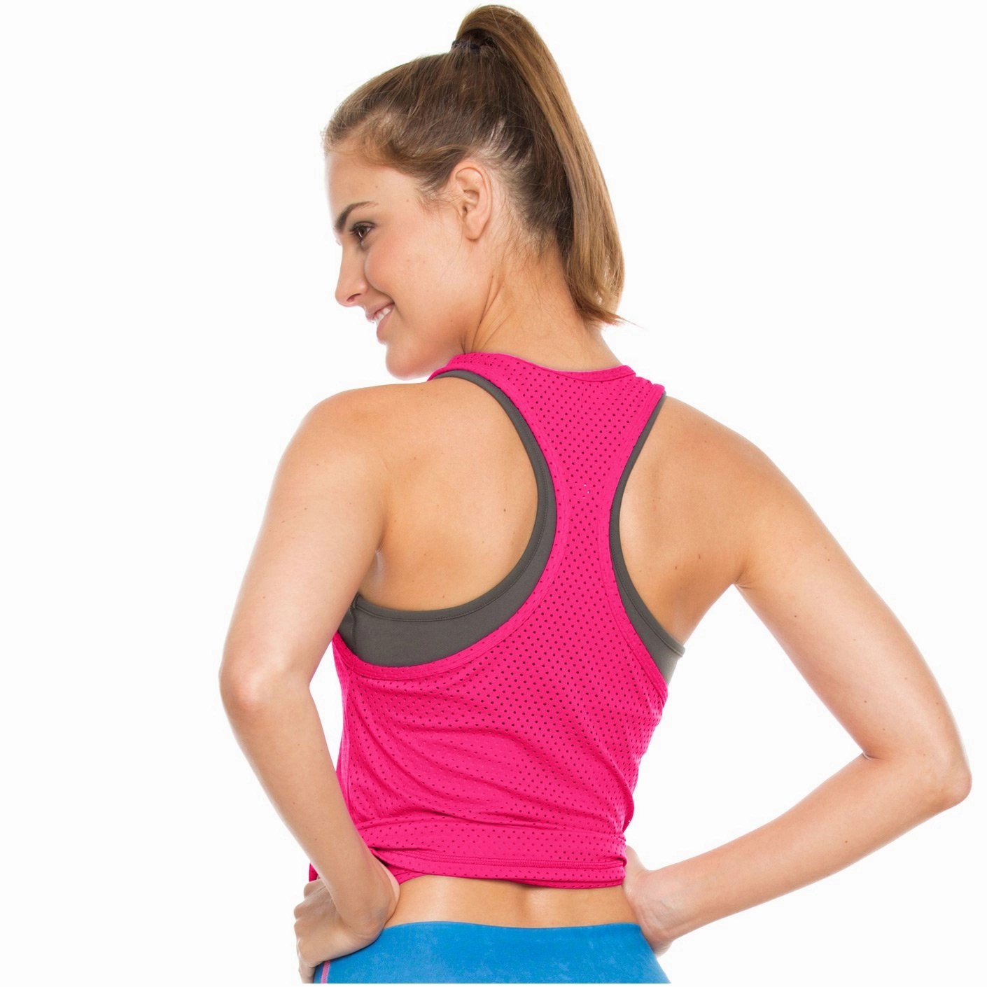 Flexmee 930607 Gym Tank Malla Nylon Activewear Sports Tee Shirts Tank Top