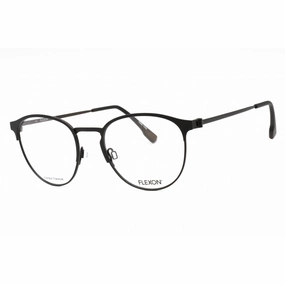Flexon Men's Eyeglasses - Black Oval Metal Full Rim Frame | FLEXON E1089 001