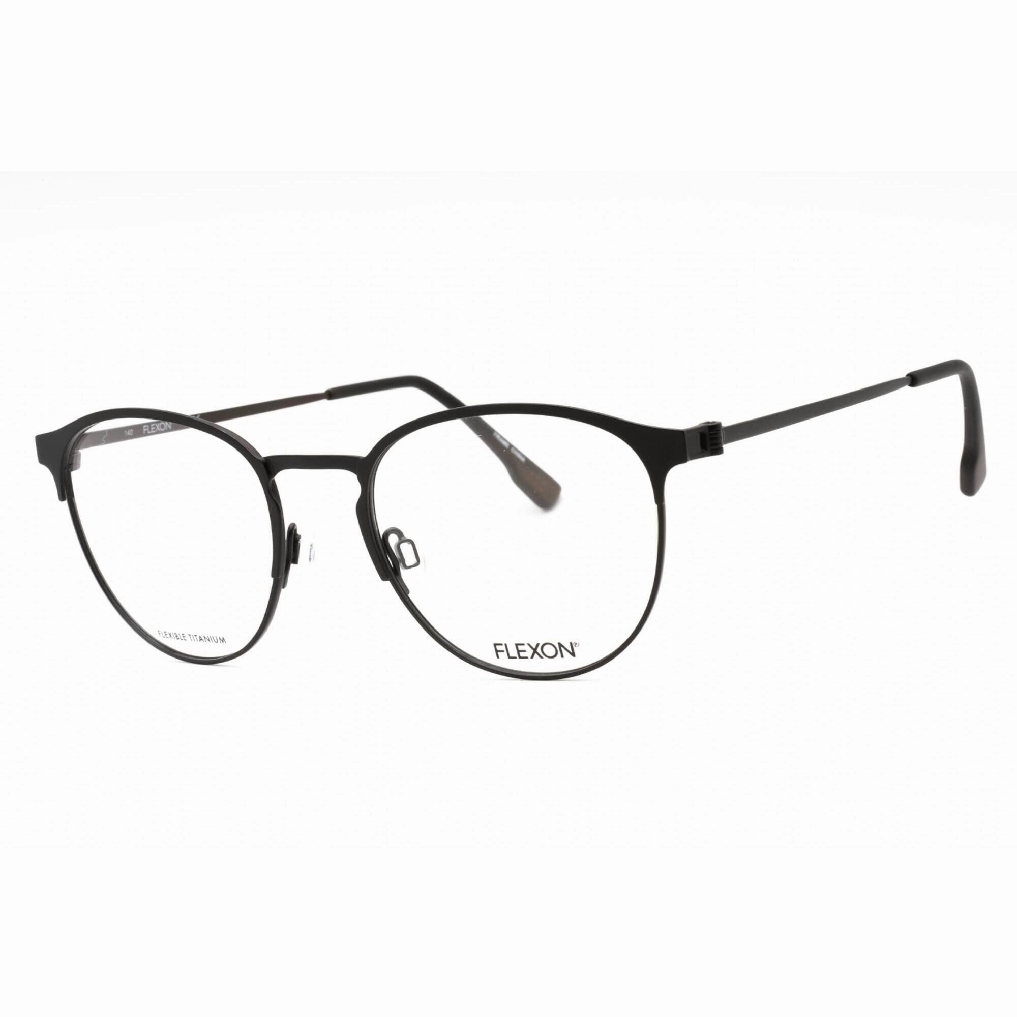 Flexon Men's Eyeglasses - Black Oval Metal Full Rim Frame | FLEXON E1089 001