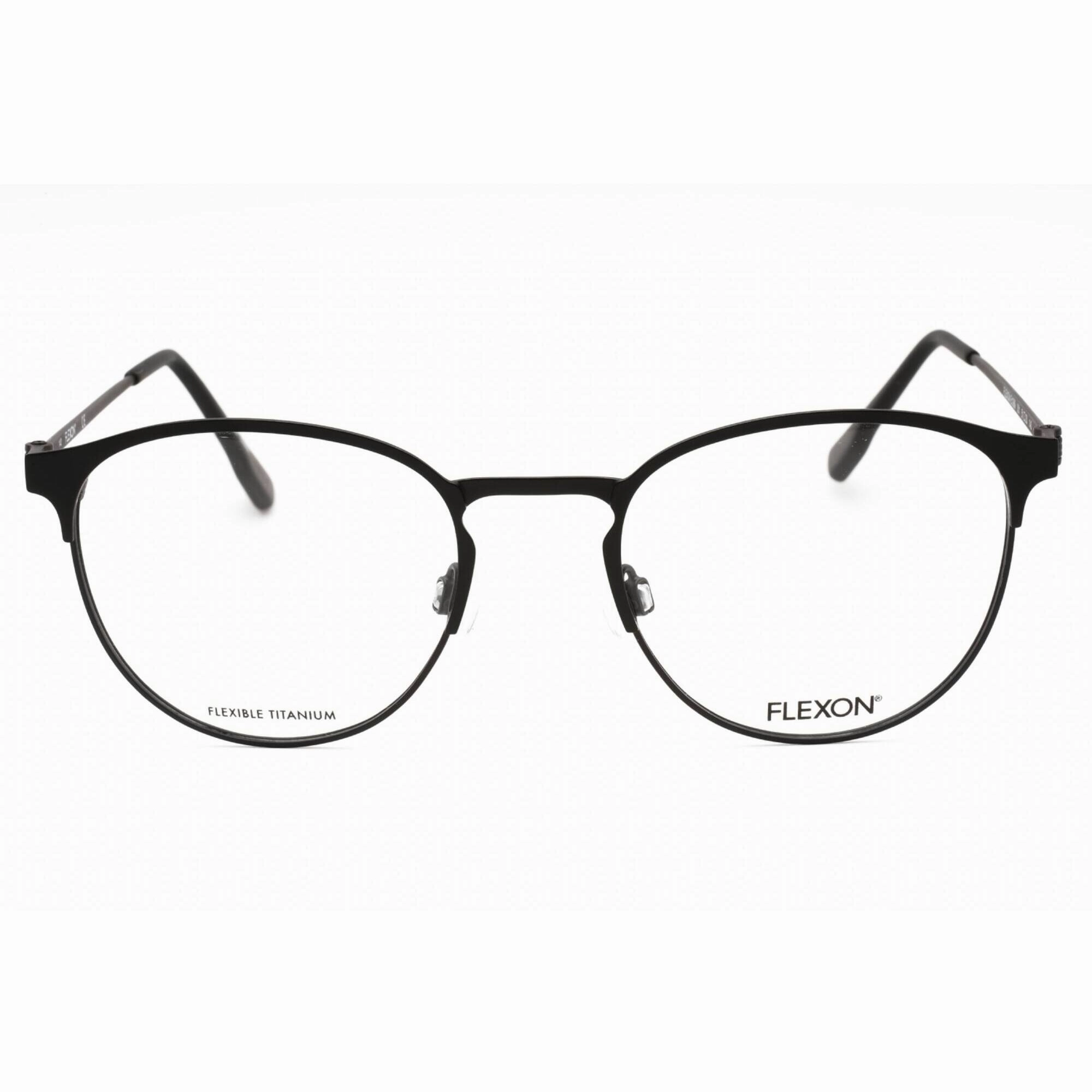Flexon Men's Eyeglasses - Black Oval Metal Full Rim Frame | FLEXON E1089 001