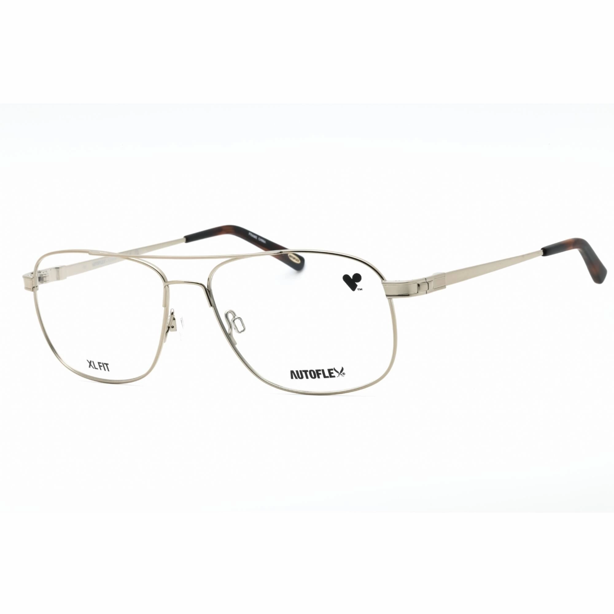 Flexon Men's Eyeglasses - Light Gold Metal Full Rim Frame | Autoflex Desperado 710