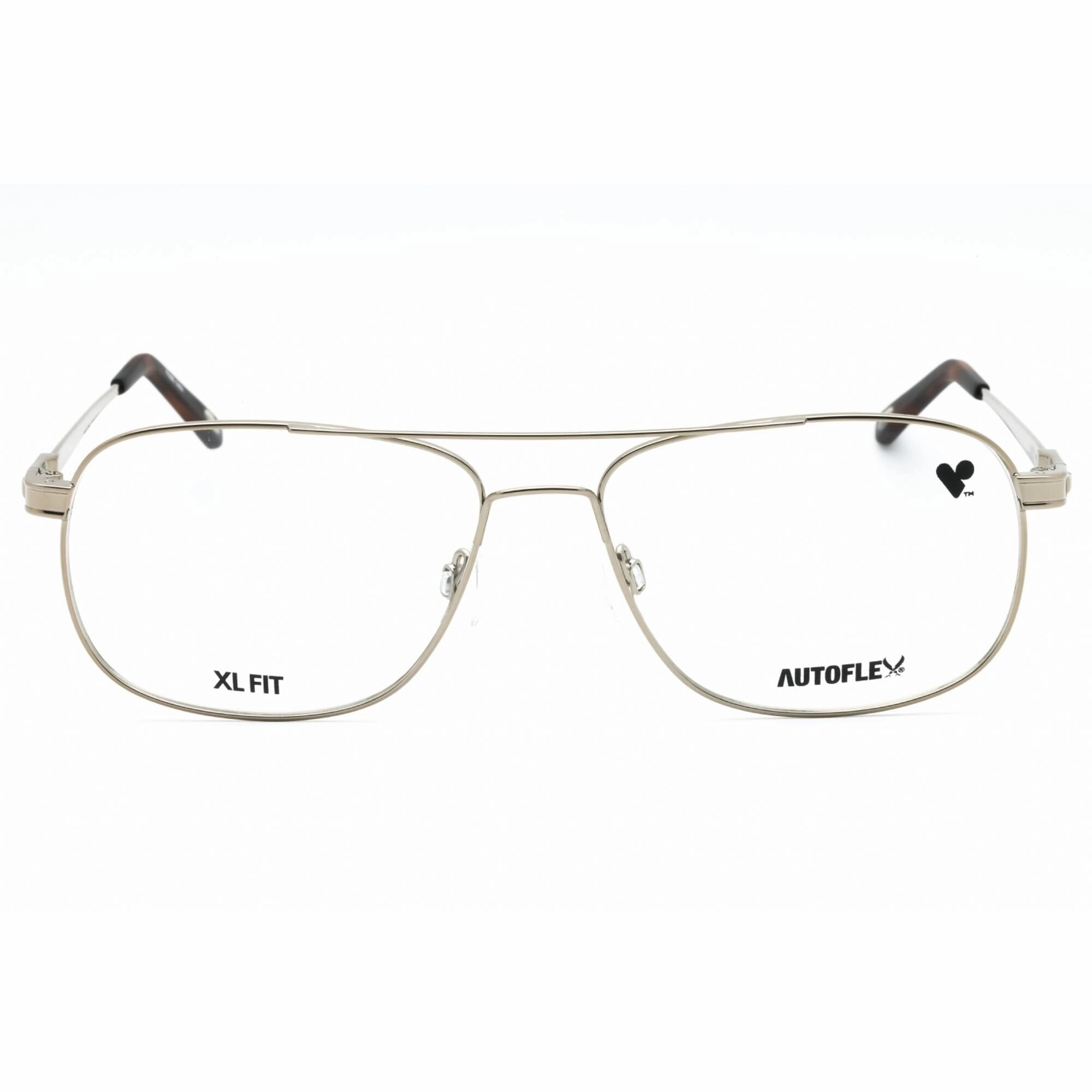 Flexon Men's Eyeglasses - Light Gold Metal Full Rim Frame | Autoflex Desperado 710