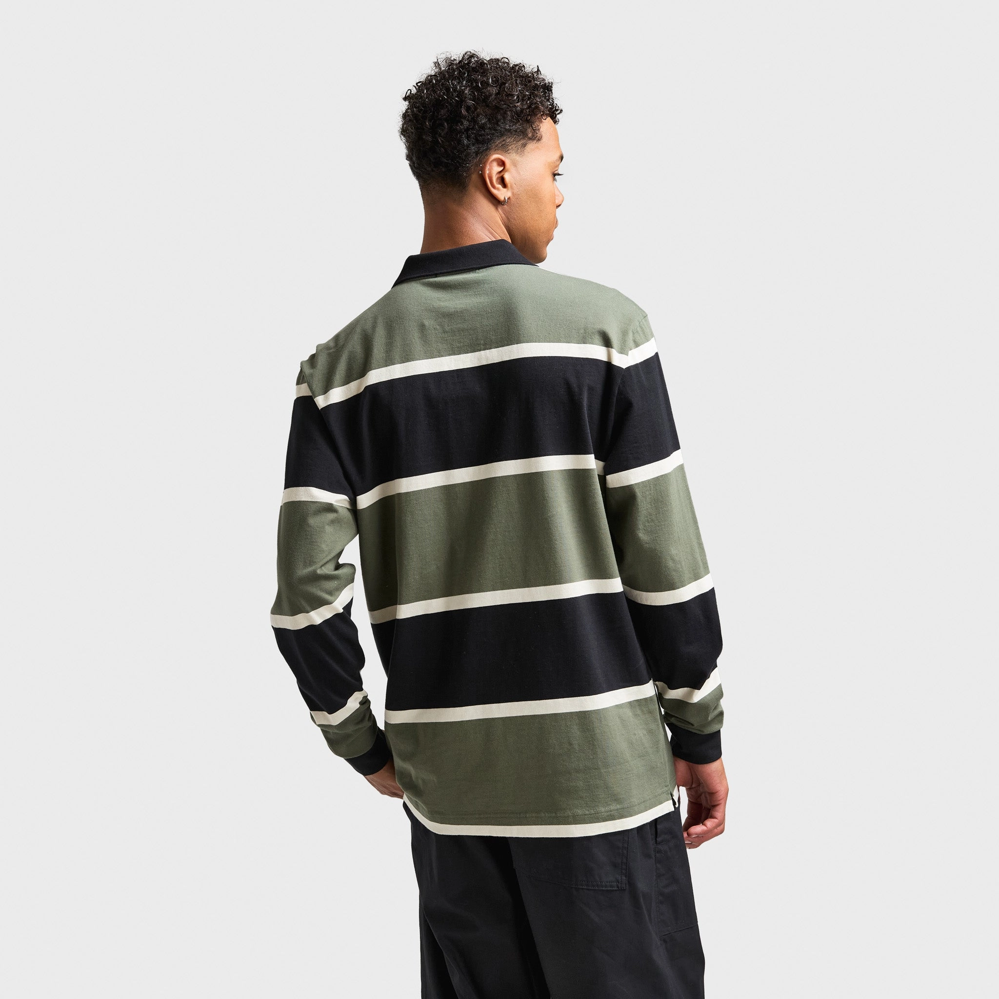Fred Perry Striped Longsleeve Polo Laurel / Wreath Green