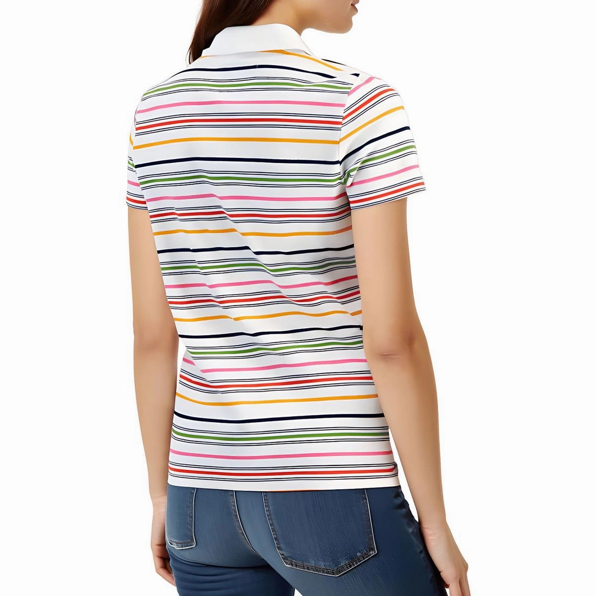 Gateway Stripe Womens Striped Cotton Polo Top
