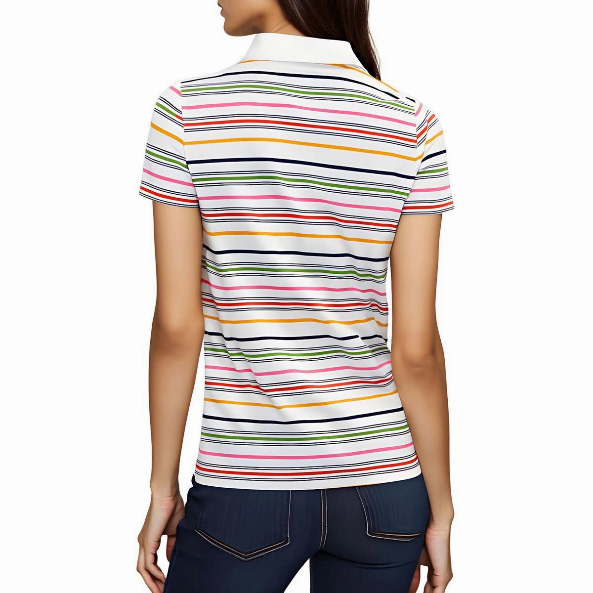 Gateway Stripe Womens Striped Cotton Polo Top
