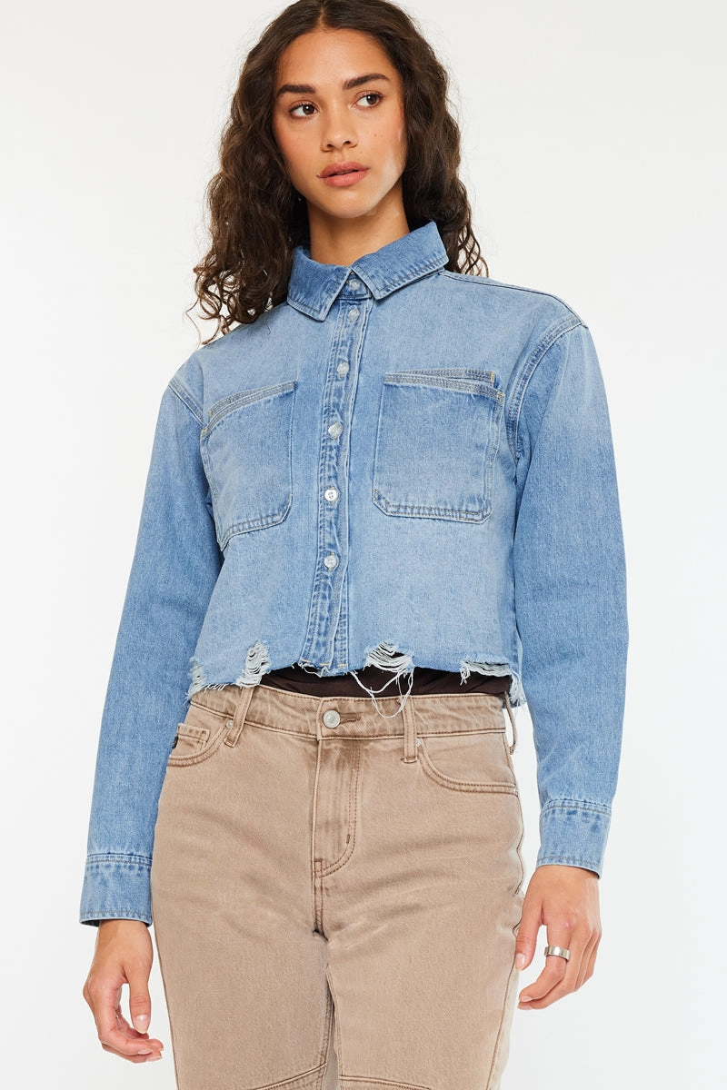 Gemmi Crop Denim Shirts