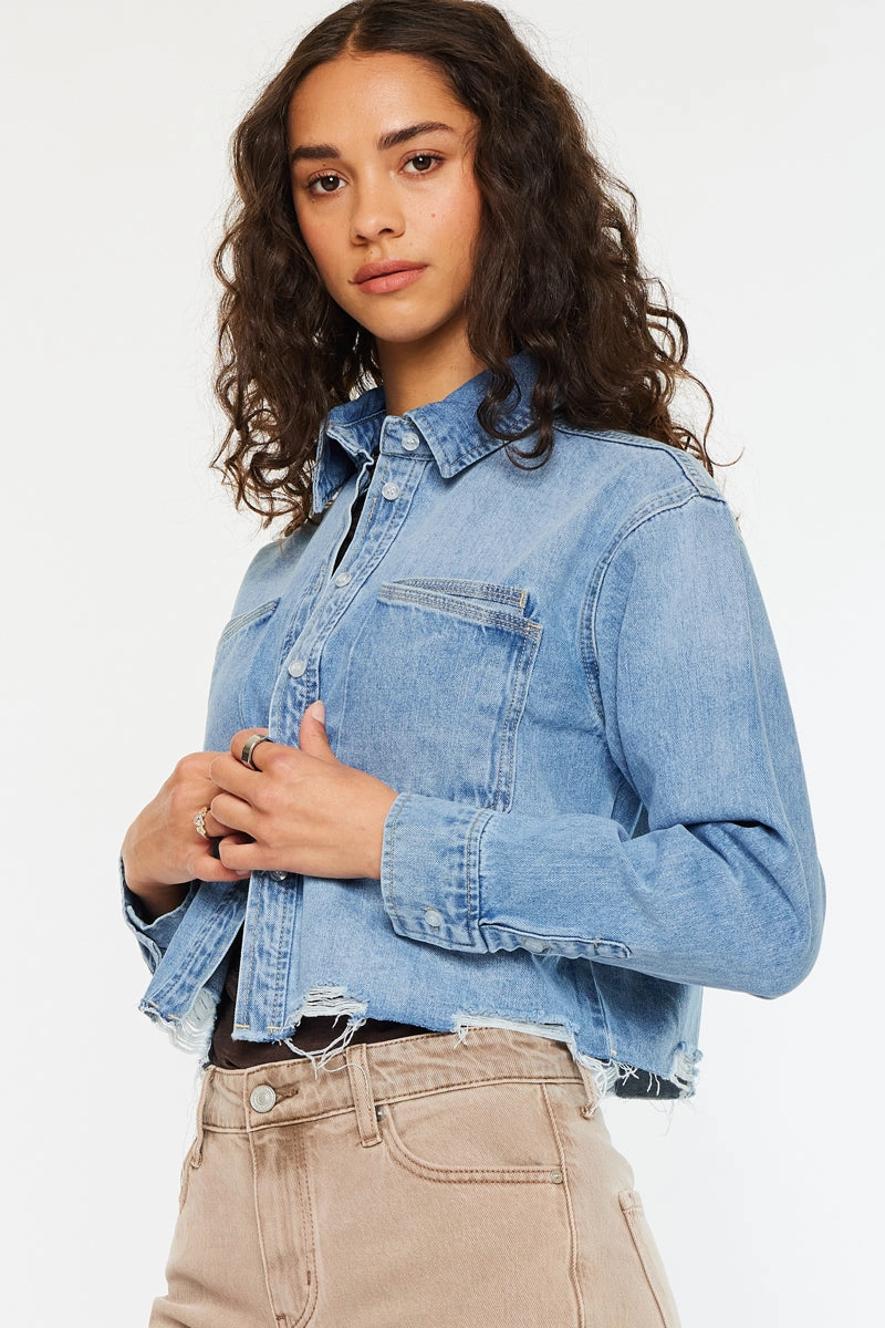 Gemmi Crop Denim Shirts