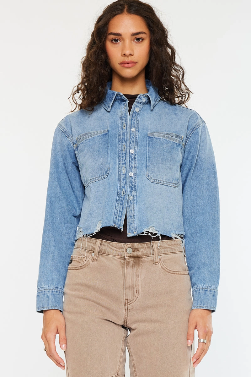 Gemmi Crop Denim Shirts