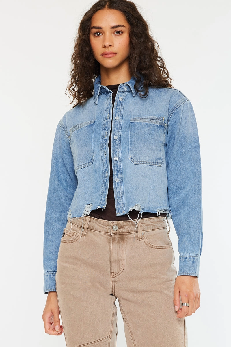 Gemmi Crop Denim Shirts