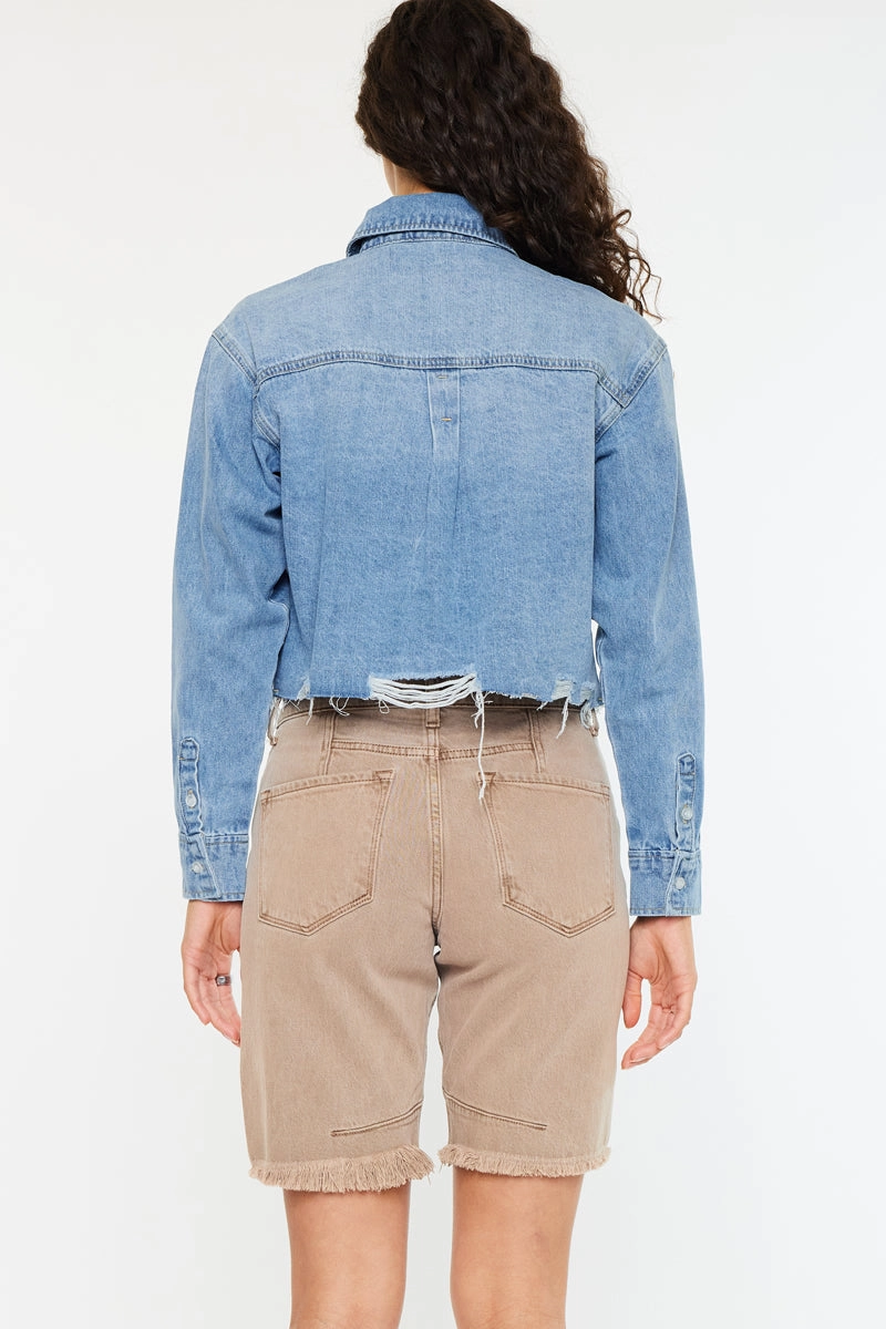 Gemmi Crop Denim Shirts