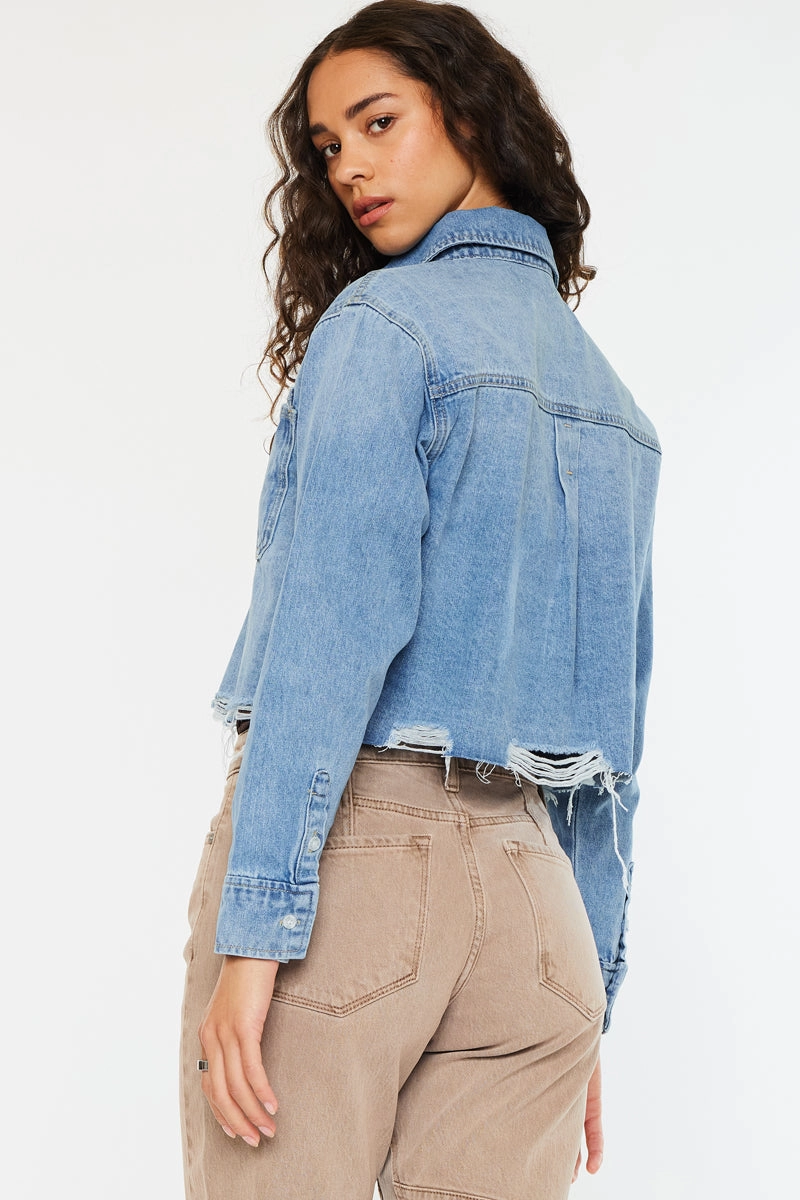 Gemmi Crop Denim Shirts