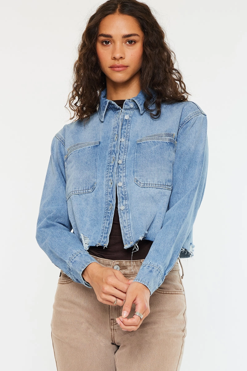 Gemmi Crop Denim Shirts